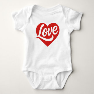 Body Para Bebê Love Heart Logo – Red Romantic Symbol 