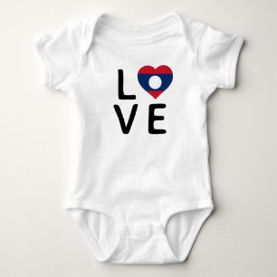 Body Para Bebê Love - Laos Flag