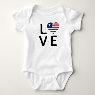 Body Para Bebê Love - Libéria Flag