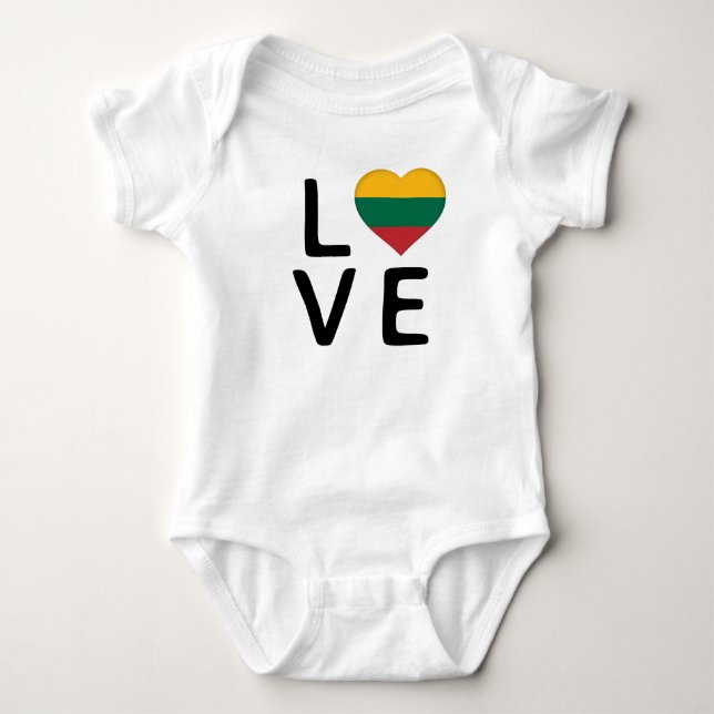 Body Para Bebê Love - Lituânia Flag (Frente)