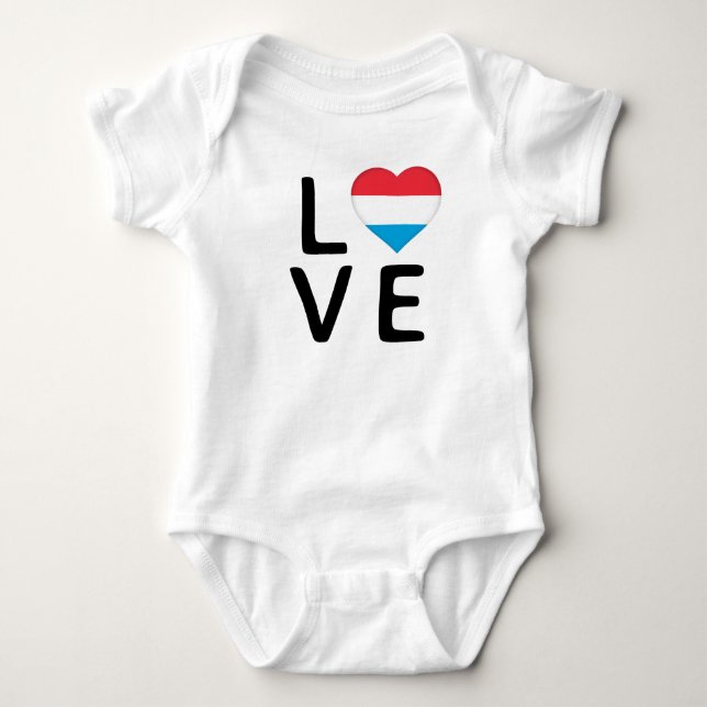 Body Para Bebê Love - Luxembourg Flag (Frente)
