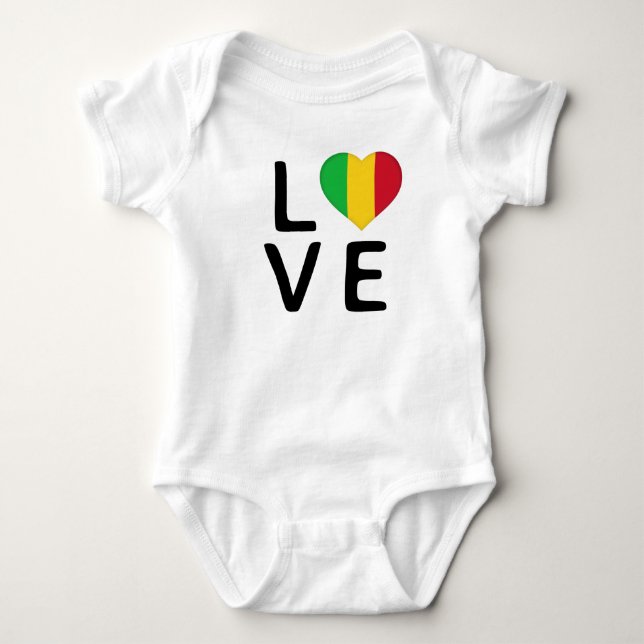 Body Para Bebê Love - Mali Flag (Frente)