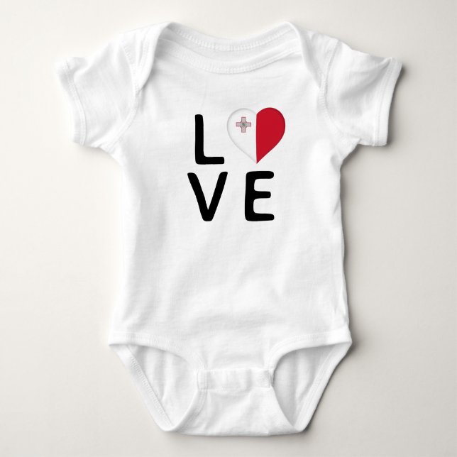 Body Para Bebê Love - Malta Flag (Frente)