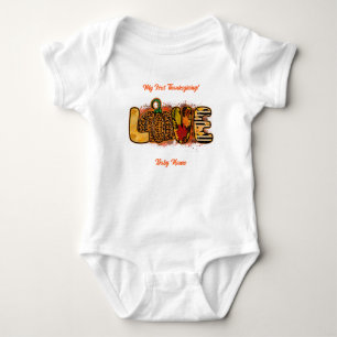 Body Para Bebê Love Pumpkin Autumn Personalizar