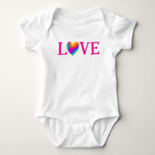 Body Para Bebê LOVE Rainbow Heart Baby Bodyfit