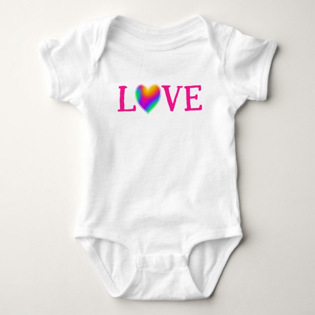 Body Para Bebê LOVE Rainbow Heart Baby Bodyfit (Frente)