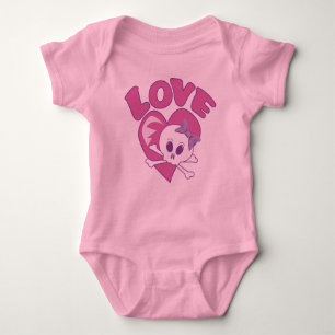 Body Para Bebê Love Skull