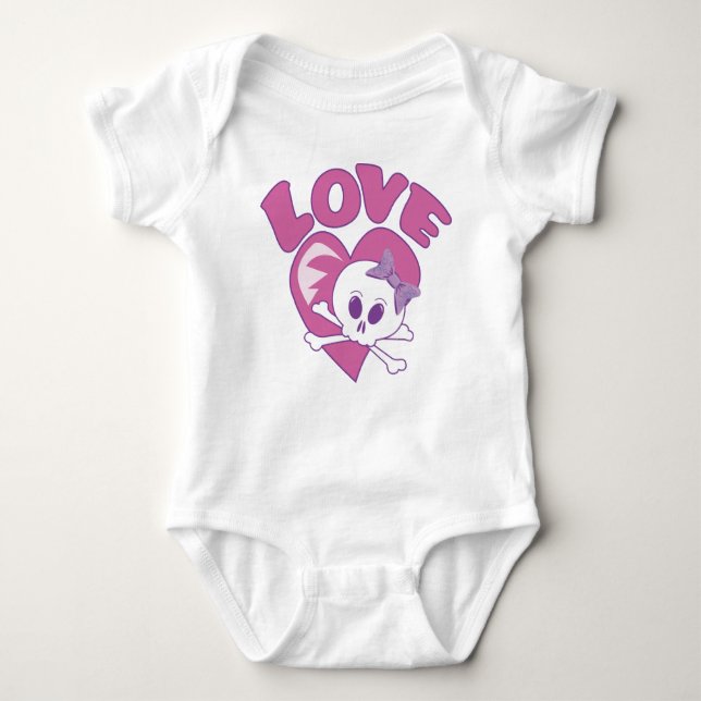 Body Para Bebê Love Skull (Frente)