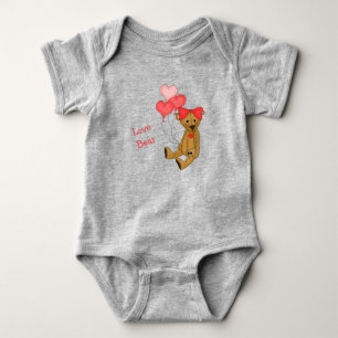 Body Para Bebê Love Teddy Bear Pink