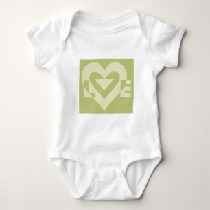 Body Para Bebê Love Two-Tone Sage Green