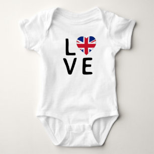 Body Para Bebê Love - United Kingdom Flag