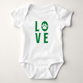 Body Para Bebê Love with Paw Print (Cats, Cães, Animais De Compan