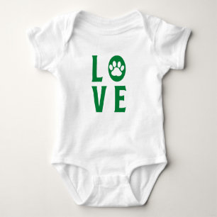 Body Para Bebê Love with Paw Print (Cats, Cães, Animais De Compan