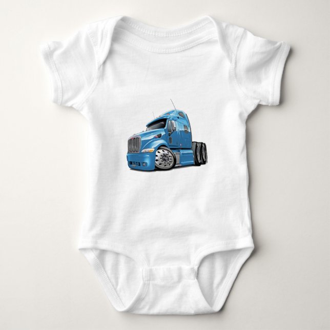 Body Para Bebê Lt Azul Caminhão de Peterbilt (Frente)