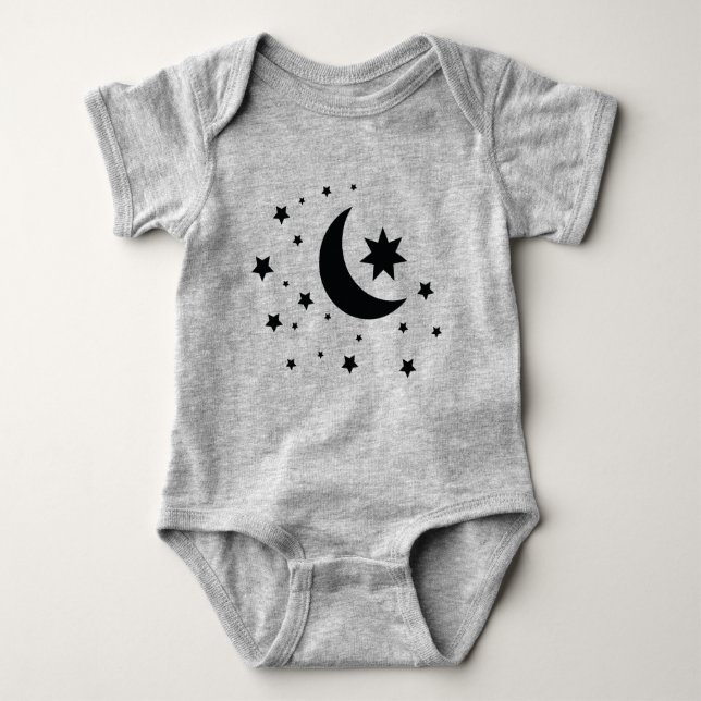 Body Para Bebê Lua e estrelas (Frente)