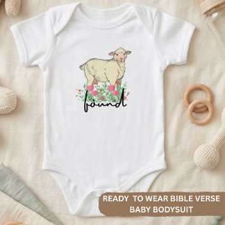 Body Para Bebê Lucas 15:41 Ovelha Encontrada Pastor e Cordeiro