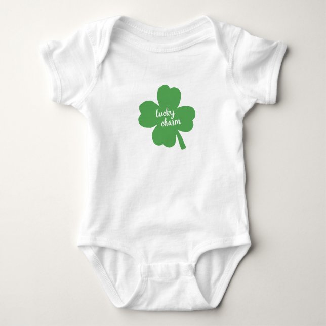 Body Para Bebê Lucky Charm Shamrock Irish Painting Kids T-Shirt (Frente)