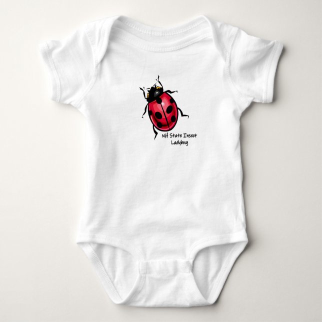 Body Para Bebê Lucky Ladybug New Hampshire State Insect (Frente)