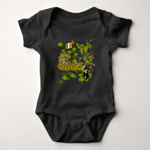 Body Para Bebê Lucky Leprechaun e Seu Castelo Irlandês
