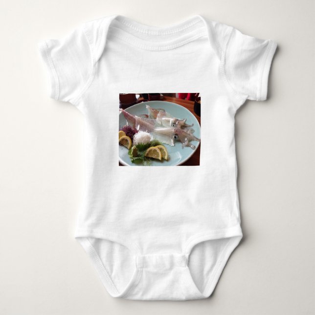 Body Para Bebê Lula Sashimi Refeição Japonesa Servindo Almoço Jan (Frente)