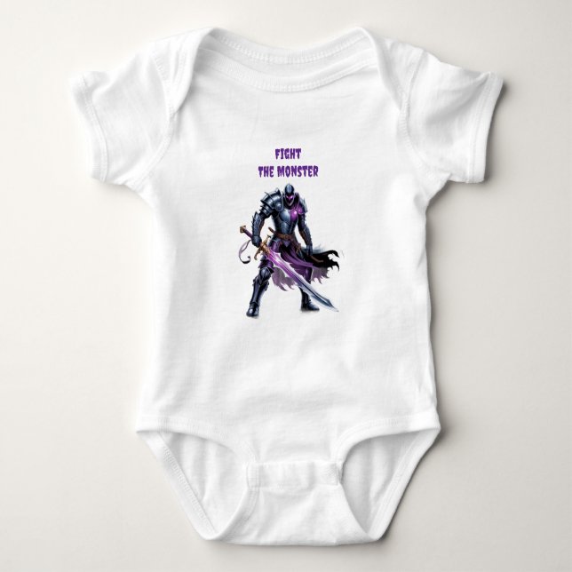 Body Para Bebê Lute contra o monstro  (Frente)