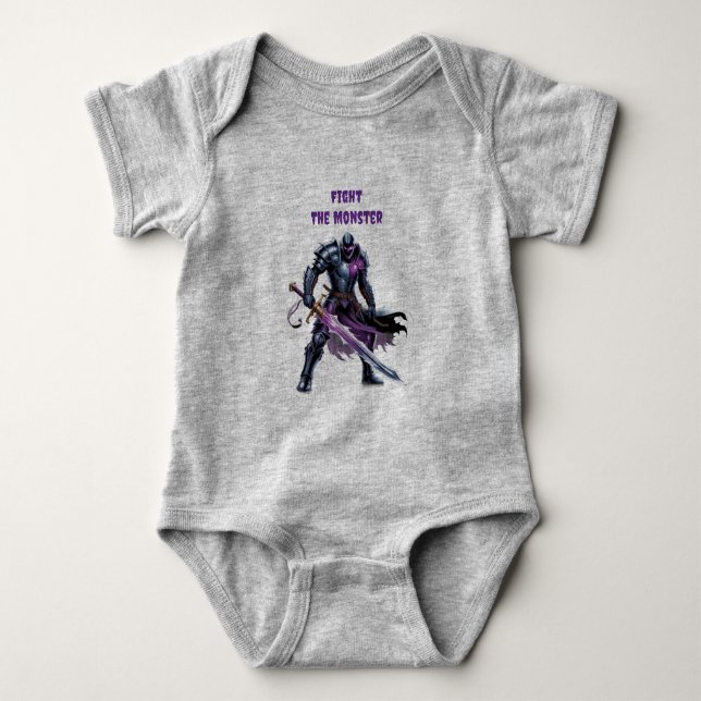 Body Para Bebê Lute contra o monstro  (Frente)