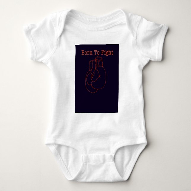 Body Para Bebê Luvas Boxando Lutar Contra Presente do Ventilador  (Frente)