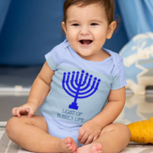 Body Para Bebê Luz de Hanukkah Menorah de minha vida