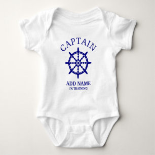 Body Para Bebê Luz do capitão Treinamento do barco (personalize