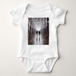 Body Para Bebê Luz, sombras e simetria - sepia