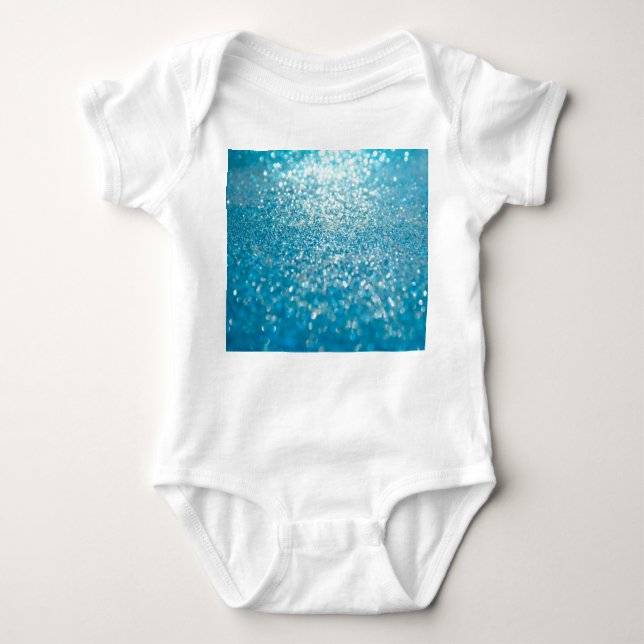 Body Para Bebê Luzes azuis abstrato, fundo artístico. (Frente)