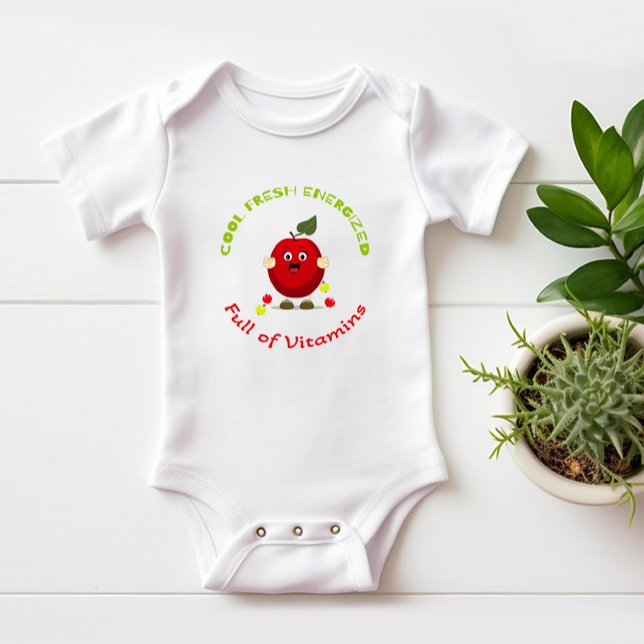 Body Para Bebê Maçã vermelha engraçada (Criador carregado)