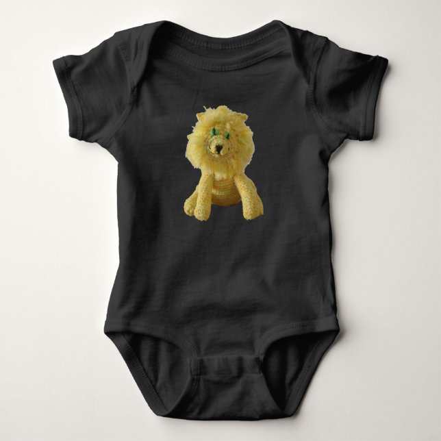 Body Para Bebê Macacão - Boneca de Leão Crochê (Frente)