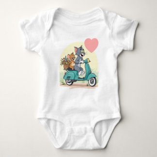 Body Para Bebê Macacão branco com lindo design do Tom Jerry