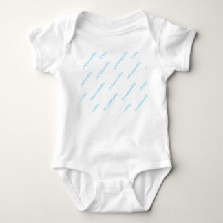 Body Para Bebê macacão branco logotipo azul repetição