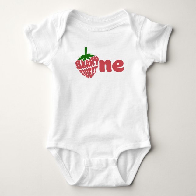 Body Para Bebê Macacão de Bebê Berry First One Aniversário (Frente)