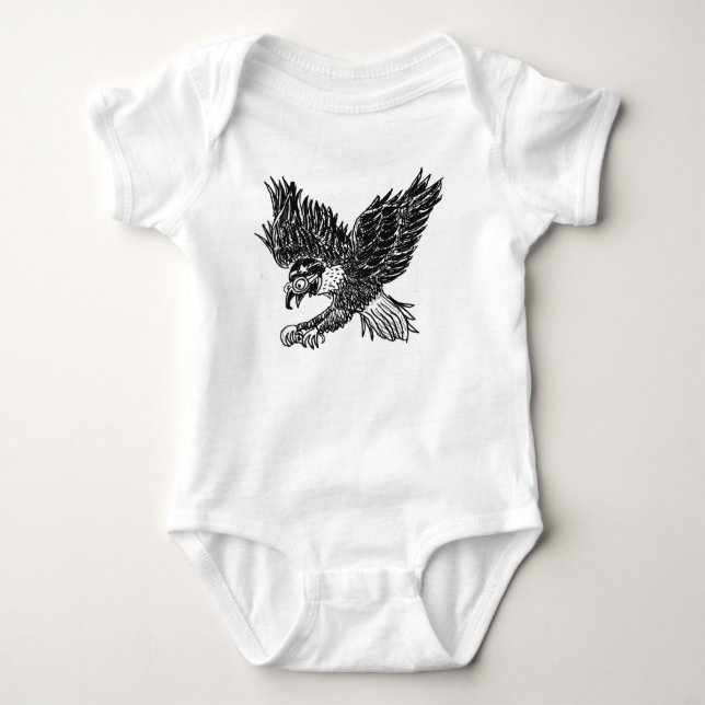 Body Para Bebê Macacão de bebê com águia e futuro praticante de s (Frente)