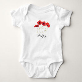 Body Para Bebê Macacão de bebê com pintura em aquarela de papoula