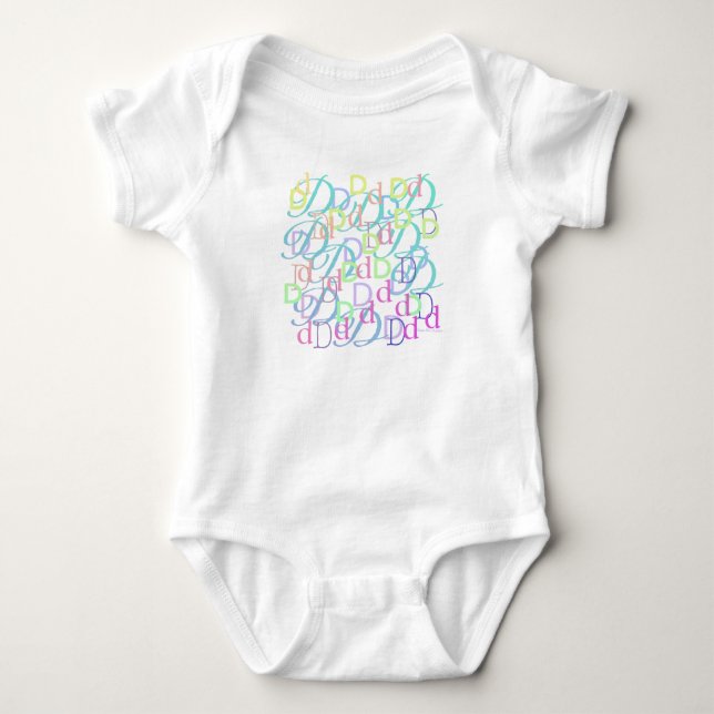 Body Para Bebê Macacão de Bebê "D" Confete de Letras (Frente)