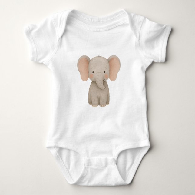 Body Para Bebê Macacão de Bebê Elefante Fofo (Frente)