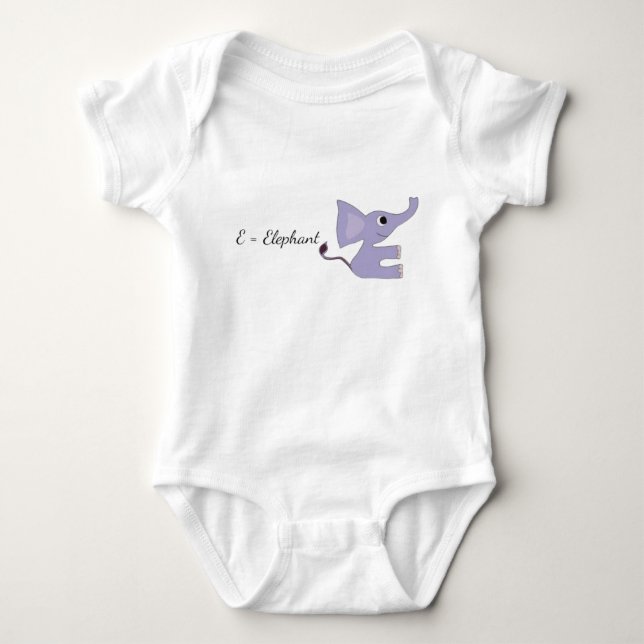 Body Para Bebê Macacão de Bebê Elefante Roxo Fofo - E-Elephant In (Frente)