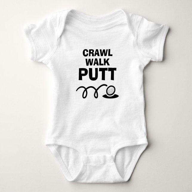 Body Para Bebê Macacão de bebê engraçado de golfe Crawl Walk Putt (Frente)
