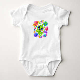 Body Para Bebê Macacão de Bebê Espaço Alien Kawaii Fofo