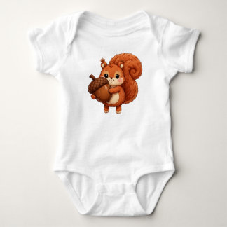 Body Para Bebê Macacão de Bebê Esquilo Acorn — A Floresta Adoráve