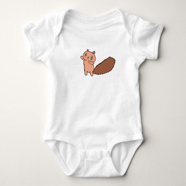 Body Para Bebê Macacão de Bebê Esquilo Saltitante Simples (Frente)