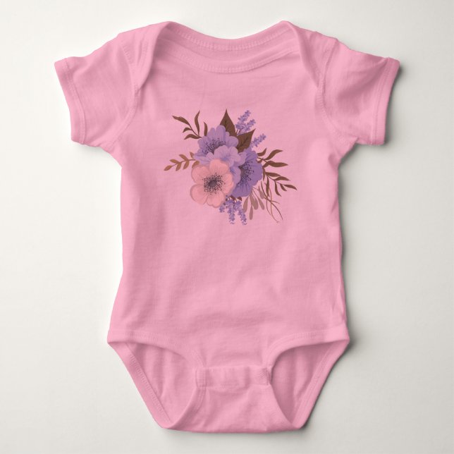 Body Para Bebê macacão de bebê flor (Frente)