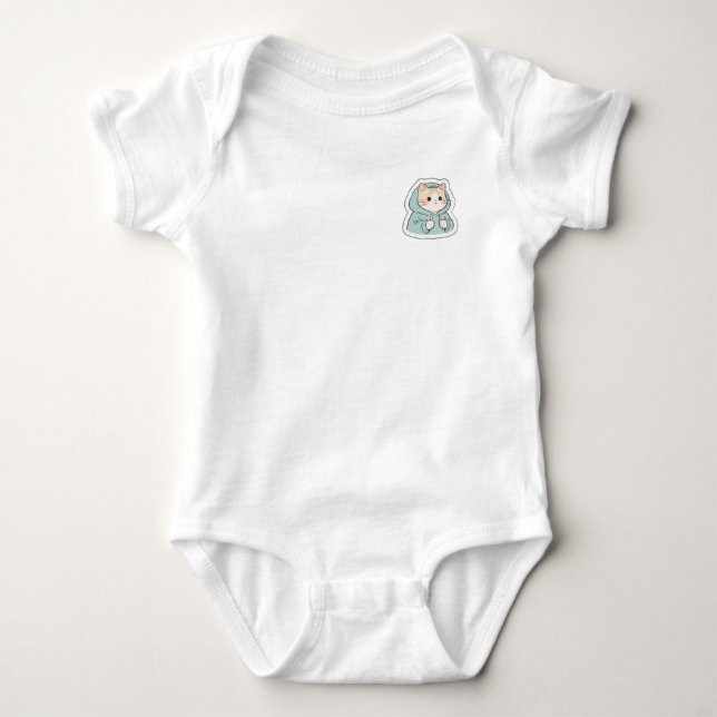 Body Para Bebê Macacão de Bebê Gato Kawaii Fofo (Frente)