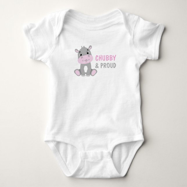 Body Para Bebê Macacão de Bebê Gorducho e Divertido (Frente)