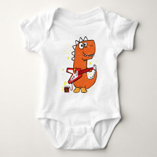 Body Para Bebê macacão de bebé guitarrista Dino