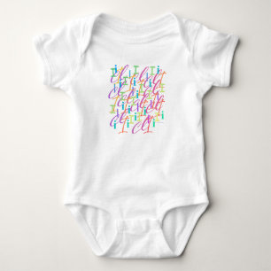 Body Para Bebê Macacão de Bebê "I" com Confete de Letras